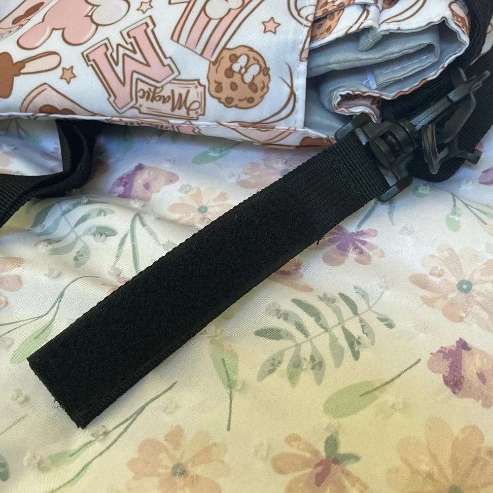 Disney Themed stroller Caddy/crossbody bag “snacks of magic” print